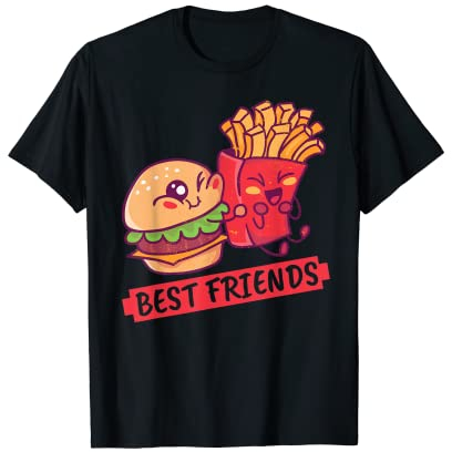 Best Friends Pommes und Burger T-Shirt
