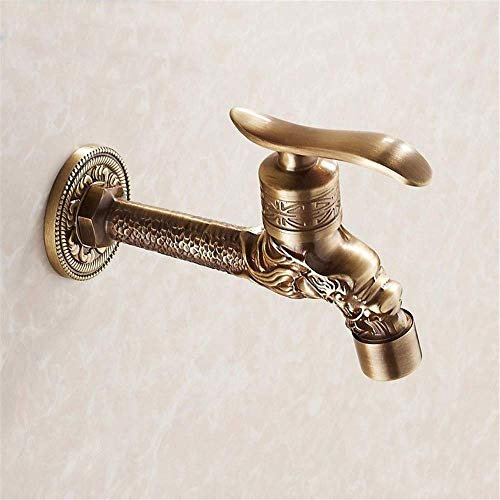 SENNIAN Idyllische Bronze Twist Base Geschnitzte Optik Küchenarmatur Badezimmer Waschmaschine Einhand-Einhebelmischer Kalt- und Warmwassermischer Einzelanschluss,A