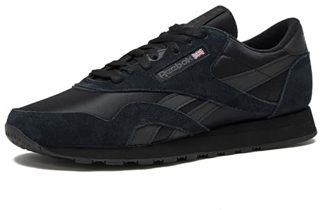 Reebok Men's Classic Nylon Sneakers, Core Black/Core Black/Pure Grey, 10 UK