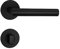 SOTECH Türdrückergarnitur THORE Bad (WC) Edelstahl SS304 schwarz (130x60 mm Ø 20 mm, für Türstärken 35-52mm, Flachrosetten Höhe 3 mm, magnetische Cliptechnik) mit Befestigungsmaterial