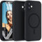 HATOSHI 3 in 1 Magnetic for iPhone 12 Case, with 2 Pack HD Screen Protector, [Support Mag-Safe] [Upgraded Full Camera Protection] Silicone Silky-Soft Touch Slim Shockproof [Anti-Scratch] 6.1, Black