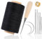 Kit Filo Cerato per Riparazione Tappezzeria Da 273 Iarde, Kit Da Cucito Con Filo Cerato in Pelle Compreso Filo Cerato Ago Punteruolo Ditale, Kit Da Cucito in Pelle per Cucire E Riparare (Nero)