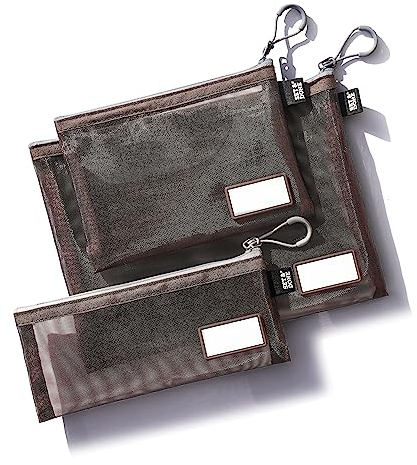 Set & Done Onama Lot de 3 pochettes flexibles à fermeture Éclair Marron