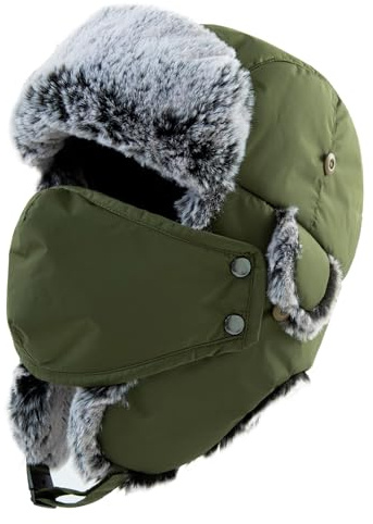 TOP-EX TOPEX XL/XXL Wasserdicht Fliegermütze Herren Wintermütze Warme Trappermütze mit Ohrenklappen Fellmütze Russenmütze