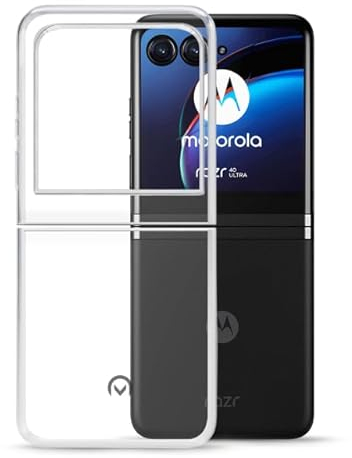 TPU Hülle passend für Motorola razr 40 Ultra Transparent Clear Case Schutz Handy Tasche Silikon mit mungoo Displayputztuch