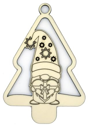 Weihnachtskugel - Wichtel | Weihnachten | Weihnachtsbaum | Christbaum | Christbaumkugel | Geschenk | Dekor | Lasercut (Variante 04: 84 mm x 123 mm x 4 mm (B x H x T))