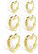 ALEXCRAFT Gold Heart Earrings Womens Sterling Silver 3 Pairs Small Hoop Earrings Heart Earrings For Women 16mm