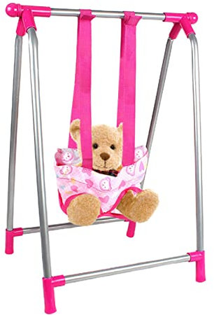 Virtcooy Baby Doll Playset with Foldable Doll Stroller | Doll Crib,Doll High Chair,Swing Baby Doll Accessories for Kids,Nursery Role Set