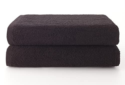 Top Towel - Plus - Lot de 2 Grandes Serviettes de Bain - Grandes Serviettes de Douche - Serviette de Bain de 100 x 150 cm - Noir