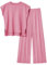 Veriliss 2 Teilig Outfits Für Damen Pullover Sets Strickpullover Tops Elastische Taille Hosen Lounge Sets Trainingsanzug(Rosa,S)