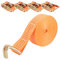 GBACHOOSE Lot de 4 sangles d'arrimage avec taquet de 6 m x 38 mm - Orange - Avec crochet - Pour remorque, moto, voiture, marchandises