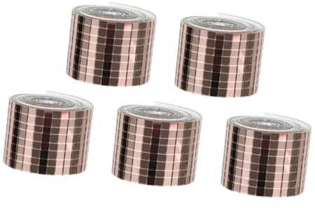 HOODANCOS 5rollen Selbstklebende Mini-spiegel Wandaufkleber Für Dekoration Roségold Wasserfest Einfache Anwendung Für Und Innendekoration