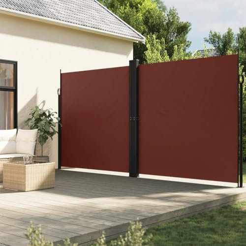 Sufrk Seitenmarkise Ausziehbar Sichtschutz Garten Sichtschutz Ausziehbar Balkon Seitenmarkise Braun 200x600 cm - 4004854