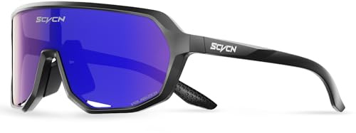SCVCN Polarisiert Fahrradbrille UV400 Schutz Sportsonnenbrille Sportbrille für Herren und Damen Für MTB Radfahren BMX Angeln Laufen Golf Autofahren Softball und andere Outdoor Sportarten S63