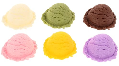 TOYANDONA Künstliche Eiskugeln 6 Stück Realistische Eiscreme Modelle 2.76X2.56X1.57 Zoll Eisbar Zubehör Für DIY Dekoration Fotorequisiten Aus Kunststoff
