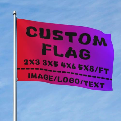 PRFELMG Personalisierte Flaggen, individuelle Banner 3x5 Ft mit Foto/Logo/Text, ideal für Outdoor-Events, Gartenpartys und Teamfeiern - einseitig bedruckt