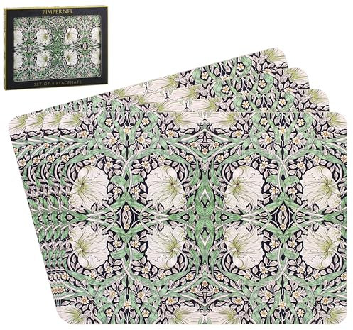 The Leonardo Collection William Morris Pimpernel Placemats Set of 4 For Dining | Ideal Kitchen Mats Non Slip Washable Place Mats For Table | Easy to Clean Table Mats For Dinner Plates & Any Time Meal