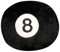 Jorzer 8 Ball Kissen - Schwarz, PP Baumwolle gefüllt, 35 cm, Plüsch, Extra Weich, Runde Form, Dekoratives Sofa Kissen für Wohnkultur