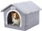 Jiupety Hundehöhle Hundehütte Indoor mit Rahmen, Gemütliche Hundehaus für Drinnen, Hundebett mit Dach für 11-27 kg, 2XL Größe 76x66x64 cm, Grey