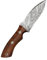 John Moses 25 cm Handgefertigtes Damaskus-Jagdmesser mit Lederscheide - Ideal zum Häuten, Camping, Outdoor - EDC Fixed Blade Messer mit Walnussholzgriff