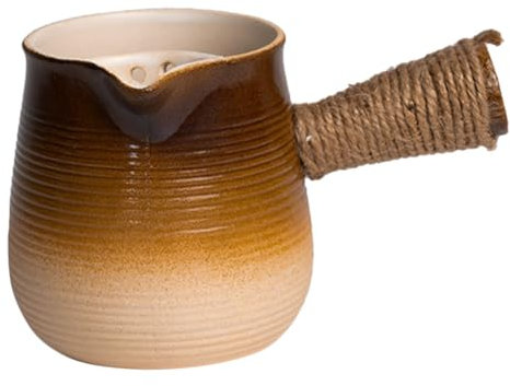 SECFOU Tè Turco Caffettiera Ceramica Scaldalatte Pentola in Terracotta Bollitore Caffè Arabo Pentolino Per Cottura All Aperto