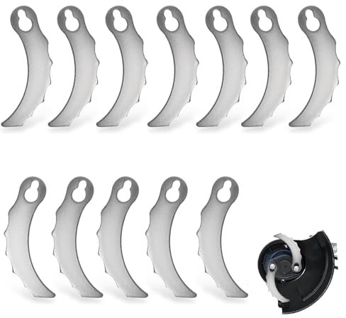 Metallmesser Set für Akku-Rasentrimmer, CIYIN 12 Stück Ersatzmesser Metall, Metallmesser, für Messerkopf 198426-9/198383-1
