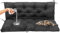 Bench Cushions with Backrest,Waterproof Swing Seat 2/3 Seater Replacement Cushions,Thickened Cushions for Outdoor Furniture Patio Porch Hammock Pads Soft Mat with Ties,150cm,Black