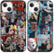 TBNMBGY 2 Stück Schwarz Handyhülle für iPhone 14/iPhone 13 6.1,Furcht Clown Filmfiguren Cool Thriller Horror Film Kreativität Muster Case,Silikon Schutzhülle Hülle TPU Stoßfeste Cover