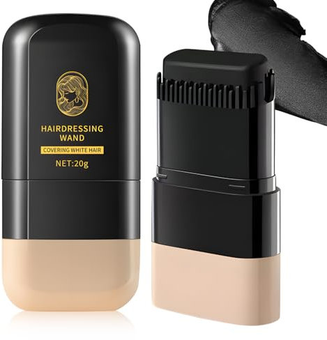 Haarfärbekamm, Haarfärbestift, Grauhaarabdeckung Frauen, Temporärer Haarfärbestiftbürste, Haaransatz-Shading Pinsel, Graue haare abdecken für Männer und Frauen (Natürliches Schwarz, C)
