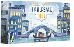 Cranio Creations - Railroad Tiles, Canals Expansion - Erweitern Sie Ihre Bahnreise mit Brücken und Booten - 1-4 Spieler, 45 Minuten - Alter 8+ - Erweiterung - Ausgabe in Italienischer Sprache