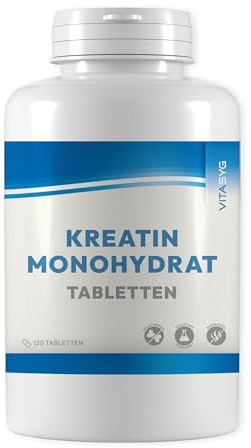 Kreatin Monohydrat Tabletten 1000mg, 120 Tabletten | 3450mg Kreatin Monohydrat pro Tag, davon 3000mg Creatin, 200 mesh, vegan