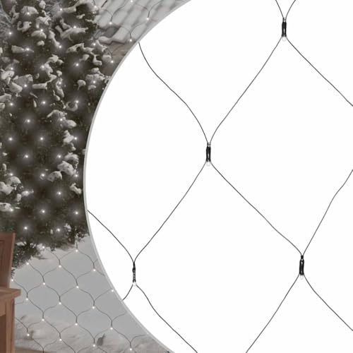 LoogCape Weihnachts-Lichternetz 4x4 m 544 LED Kaltweiß IP44 Wasserfest Indoor Outdoor Dekoration, dimmbar, mit Verlängerungskabel, energieeffiziente LED Lichterkette für Garten, Balkon, Terrasse