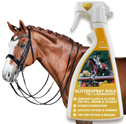 EMMA Spray de Purpurina para Caballos I Spray de Crin para Caballos I Spray de Purpurina I Spray de Brillo I Spray de Cola para Caballos I Spray de Purpurina para el Cuidado del Pelaje 500ml