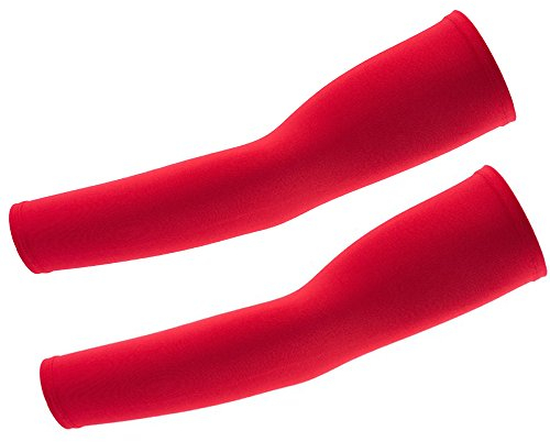 Tatuaje deportivo de ciclismo con bloqueo de rayos UV, manga fría, calentador de brazos, cubierta elástica, protección solar, calentador para bicicleta - Rojo - 41cm