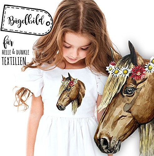 ilka parey wandtattoo-welt® Bügelbilder Applikation Bügelbild Aufbügelbilder Pferd Applikationen Pony Pferde bb030