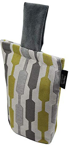 McAlister Textiles Lotta Cale Porte en Coton, à Lester - Ocre et Gris - 21cm x 17cm