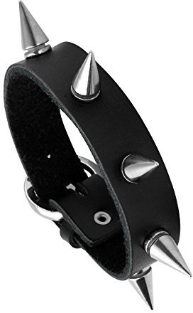 MILAKOO Punk Style PU Leder Armband Armreif mit Nieten Akzent versetzt