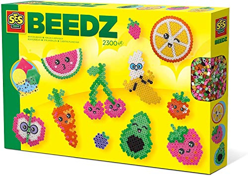 SES Creative 06266 Beedz-Bügelperlen Kawaii-Früchte, Diverse Farben