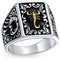 Personalisierte Männer Große Sternzeichen Horoskop Skorpion Signet Statement Ring Für Männer Schwarz Zwei Ton Messing Patina Massiv.925 Silber Handgefertigt In Der Türkei Anpassbar