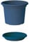 Euro3plast Geo Blumentopf mit Untersetzer 12 Größen und 9 Farben zur Wahl (40 cm, Petrol-Blau)