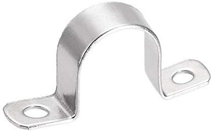 sourcing map 35mm(1.4) Rigid Pipe Strap, 2 Holes Tube Straps 304 Stainless Steel Tension Tube Clamp 4pcs