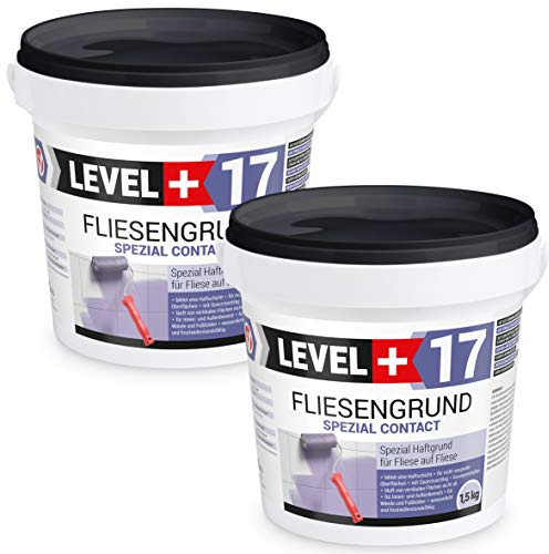 LEVEL PLUS Base per piastrelle, 3 kg, per piastrelle su piastrelle, speciale base adesiva, base al quarzo, speciale Contact RM17