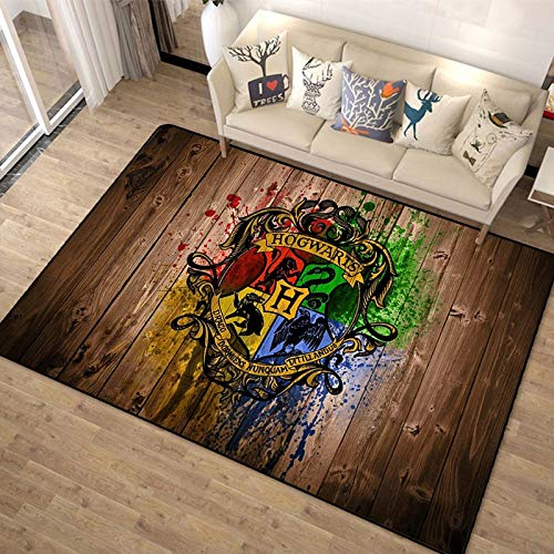 CXJC Tapis de Maison en Polyester Sûr et Sans Goût, Anti-dérapant de Dessin Animé Imprimé, Carte 3D Harry Potter, Logo de Plancher (Color : B)