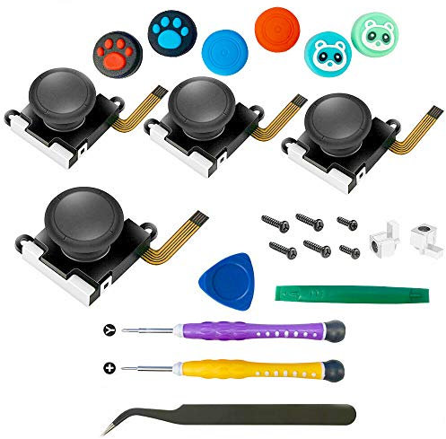 QUMOX Joystick Original Remplacement, (4 Pack) Switch Analog Stick Parts pour Switch Joy Con, Kit de réparation de contrôleur