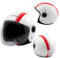 Moto Jet Casco Grafica Rossa Bianco Omologato ECE 06Visiera XXL