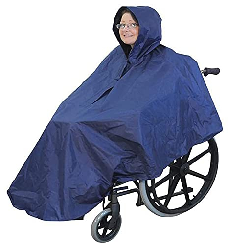 wasserdichte Poncho Abdeckung für Rollstühle Winddichter Roller-Regenmantel mit Kapuze, Erwachsenen-Körperabdeckung Rollstuhl-Regenumhang für Senioren und Behinderte