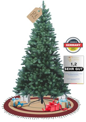 SCHAUMEX Künstlicher Weihnachtsbaum ohne LED Beleuchtung aus Premium Spritzguss - Viele Größen: (Ohne LED Beleuchtung, 210cm)