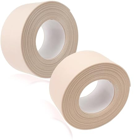 Dichtungsband, selbstklebend, wasserdicht, PVC 3.8 cm x 9.6 m, Abdichtungsstreifen für Badewanne, Badezimmer, Dusche, Toilette, Küche und Wandabdichtung (beige)