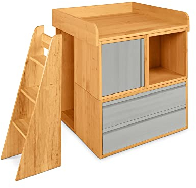 BioKinder Spar-Set Laura Kommode Wickeltisch Wickelkommode mit Aufsatz Typ 2 aus Massivholz
