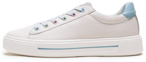 ara Damen Courtyard Sneaker, Cream,Aqua, 36.5 EU Weit
